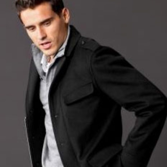 Banana Republic Mens Military Wool Coat 